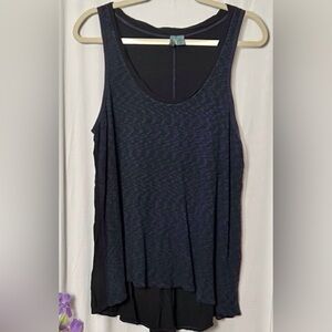 Anthropologie x Left of Center Blue and Black Tank Top Size XL